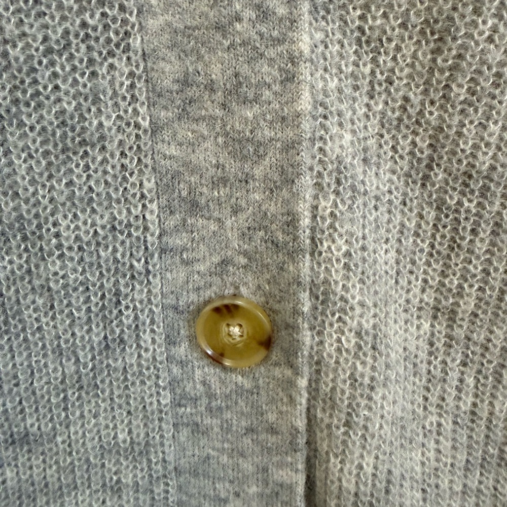 Everlane Oversize Alpaca Pocket Cardigan Heathered Stone Sweater Wool Light S - Picture 9 of 10